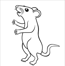 Rat on two hind legs coloring page
